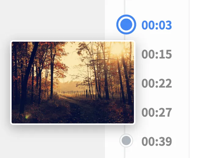 Revoolタスクページのタイムライン動画サムネイル